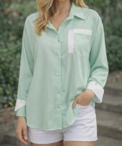 Chemisier bi color vert