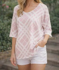Blouse reflet argenté rose