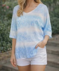 Blouse leopard bleu reflet argenté