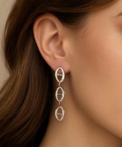 Boucle d oreille longues inspi strass