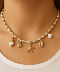 Collier doré étoile coquillage