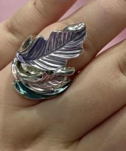 Bague feuille lila