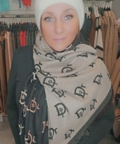 Echarpe Di noir taupe camel