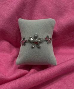 Bracelet fleur argenté