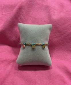 Bracelet pastille doré et turquoise
