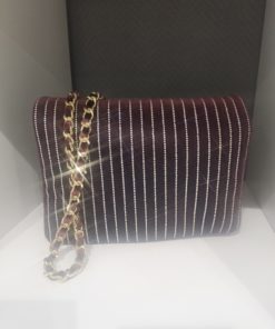 Sac velours strass bordeau