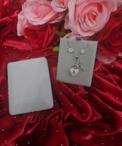 Bo et collier cadenas coeur argenté