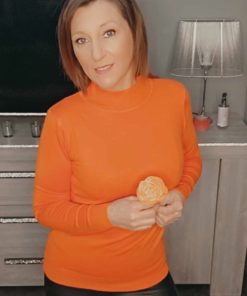 Sous pull col cheminée orange