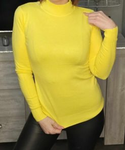 Sous pull col cheminée jaune