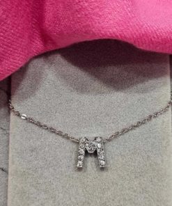 Collier lettre M strass