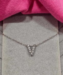 Collier lettre V strass