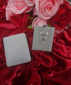 Bo strass et collier arbre de vie argenté