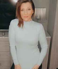 Sous pull col cheminée bleu ciel