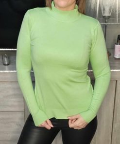 Sous pull col cheminée vert