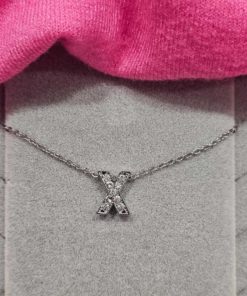 Collier lettre X strass