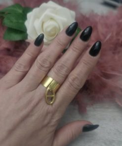 Bague breloque dorée