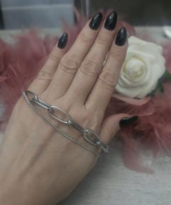 Bracelet double chaine grosse maille