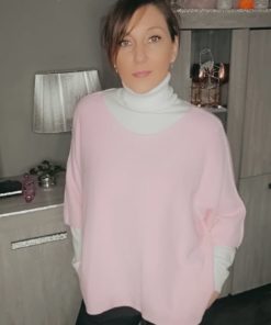 Pull manches courtes rose
