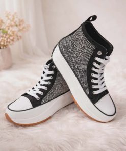 Basquette strass noir