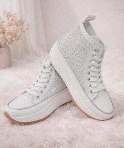 basquette strass blanche